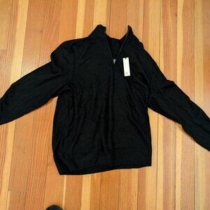 Banana Republic Italian Marino Half-Zip - Black